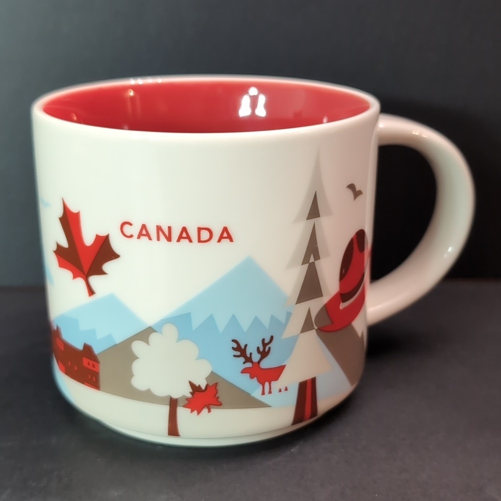Starbucks You are Here Collection Canada Red/White Ceramic Mug.